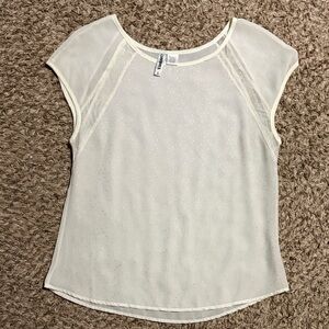 Wurl Cream Sheer Blouse with Sparkle Detail